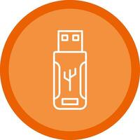 Flash Drive Line Multi Circle Icon vector