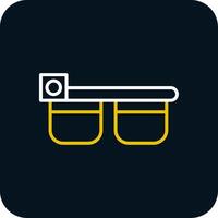 Smart Glasses Line Red Circle Icon vector