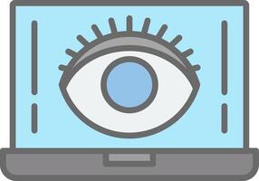 Eye Line Filled Light Icon vector