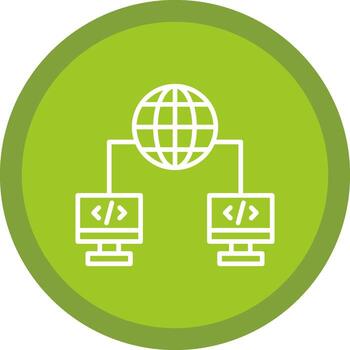 Internet Connection Line Multi Circle Icon vector