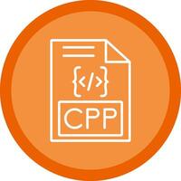 cpp línea multi circulo icono vector