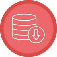 Database Download Line Multi Circle Icon vector