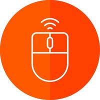 Wireless Mouse Line Red Circle Icon vector