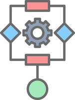Algorithm Line Filled Light Icon vector