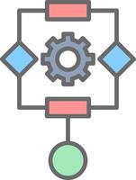 Algorithm Line Filled Light Icon vector