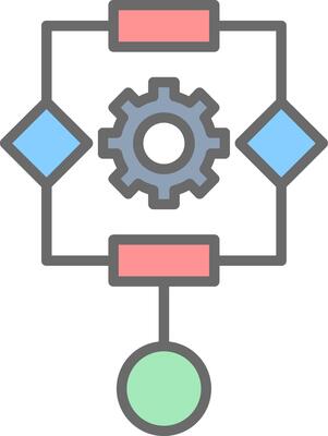 Algorithm Line Filled Light Icon