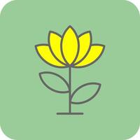 loto flor lleno amarillo icono vector