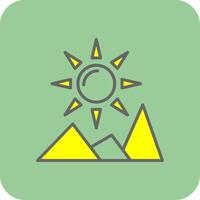 Sun Filled Yellow Icon vector