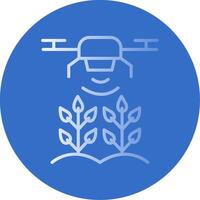 agrícola drones plano burbuja icono vector