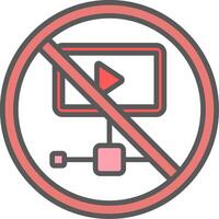 Prohibited Sign Line Filled Light Icon vector