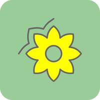 flor lleno amarillo icono vector