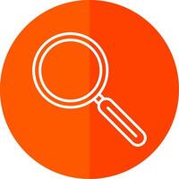 Magnifying Glass Line Red Circle Icon vector