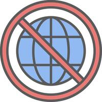 Prohibited Sign Line Filled Light Icon vector