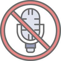 No Microphone Line Filled Light Icon vector