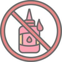 prohibido firmar línea lleno ligero icono vector