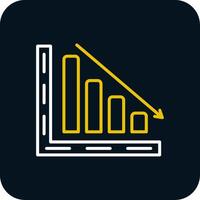 Bar Chart Line Red Circle Icon vector