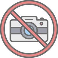 No Camera Line Filled Light Icon vector