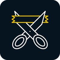 Scissors Line Red Circle Icon vector