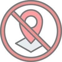 Prohibited Sign Line Filled Light Icon vector