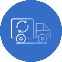 Garbage Truck Flat Bubble Icon vector