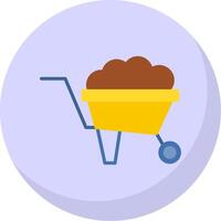 Wheelbarrow Flat Bubble Icon vector