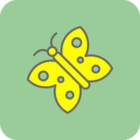 mariposa lleno amarillo icono vector