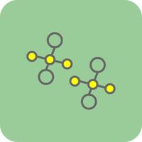 Molecules Filled Yellow Icon vector