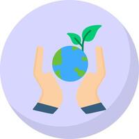 Healthy Earth Flat Bubble Icon vector