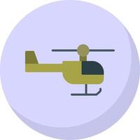 helicóptero plano burbuja icono vector