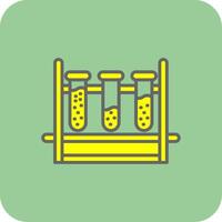 Test Tubes Filled Yellow Icon vector