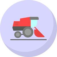 Harvester Flat Bubble Icon vector