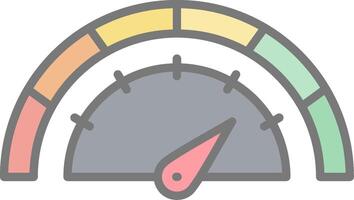 Gauge Line Filled Light Icon vector