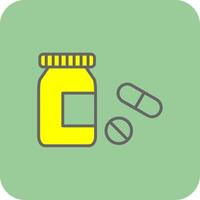 Pills Bottle Filled Yellow Icon vector