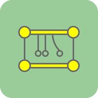 Newtons Cradle Filled Yellow Icon vector