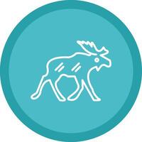 Moose Line Multi Circle Icon vector