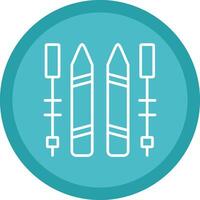 Skiing Line Multi Circle Icon vector