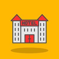 Hotel Filled Shadow Icon vector