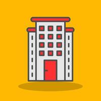 Skyscraper Filled Shadow Icon vector