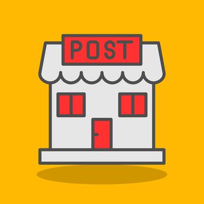 Post Office Filled Shadow Icon