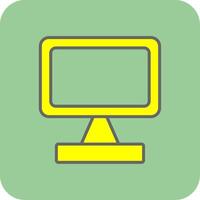 Monitor Screen Filled Yellow Icon vector