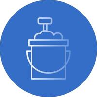 Sand Bucket Flat Bubble Icon vector