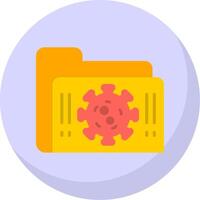 Infected Folder Flat Bubble Icon vector