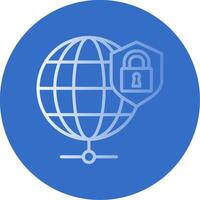Global Security Flat Bubble Icon vector
