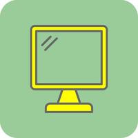 Monitor Screen Filled Yellow Icon vector