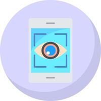 Eye Recognition Flat Bubble Icon vector