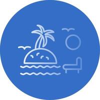 Sunset On Beach Flat Bubble Icon vector