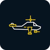 Heliciopter Line Red Circle Icon vector