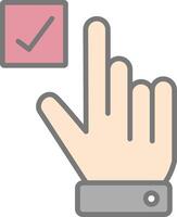 Hand Correct Line Filled Light Icon vector