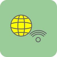 Internet Connection Filled Yellow Icon vector