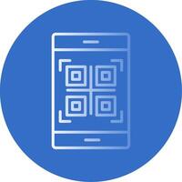 qr código plano burbuja icono vector